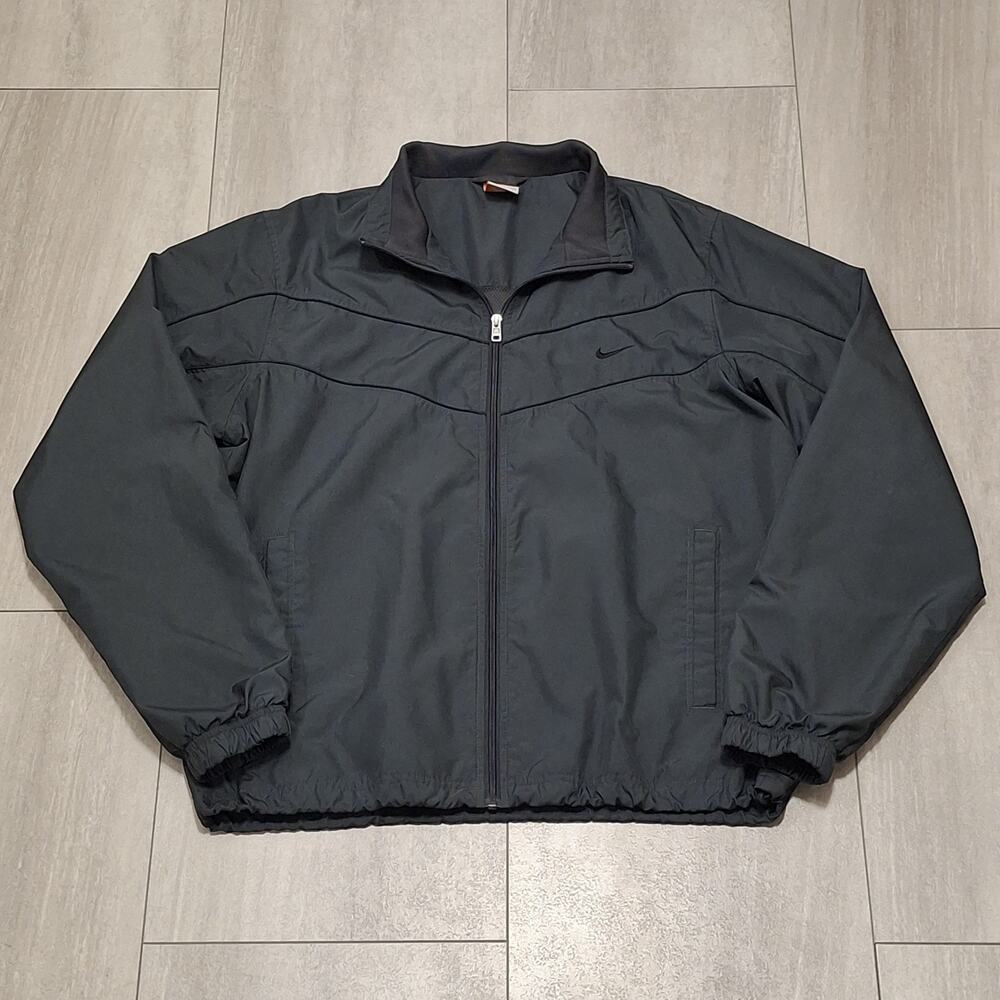 Vtg Nike The Athletic Dept Jacket Men’s L Dark Gray Full Zip Mesh Lined Swoosh